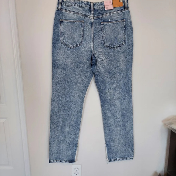 AVEC LES FILLES Workshop Blue Wash High Rise Distressed Jeans Size 32 NWT - Picture 5 of 11